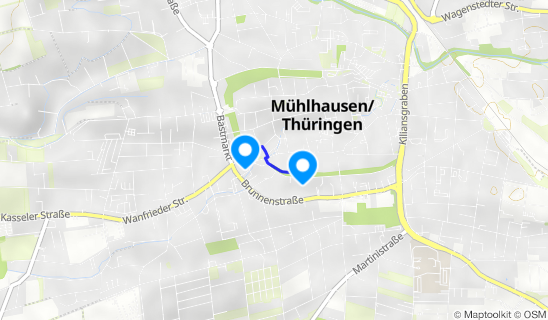 Kartenausschnitt Kulturhistorisches Museum Mühlhausen